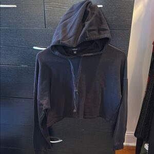 Black Cropped Hoodie
